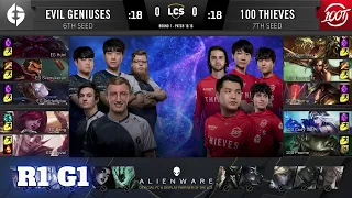 Evil Geniuses vs 100 Thieves - Game 1 | Round 1 Playoffs S10 LCS Summer 2020 | EG vs 100 G1