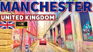 England Manchester Downtown City Tour Virtual Walking Tour 2023 UHD 4K 60FPS City Walk ASMR