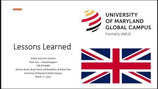 CYB 670 Lessons Learned (United Kingdom)