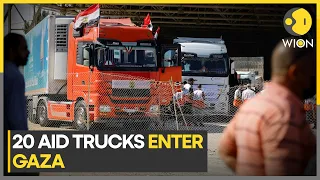 Israel-Palestine war: 20 aid trucks enter Gaza through Rafah crossing | WION
