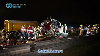 Ravage na ernstig ongeval met vrachtwagen A12 A50