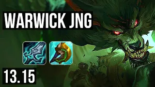 WARWICK vs RENGAR (JNG) | 8/1/10, 2100+ games, 2.3M mastery, Godlike | EUW Master | 13.15