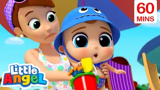 The Beach Song! | Little Angel Sing Along | Learn ABC 123 | Fun Cartoons | Moonbug Kids