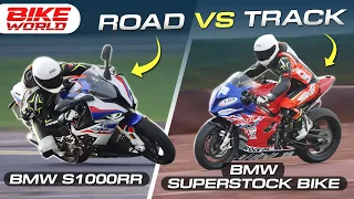 ROAD VS TRACK | BMW S1000RR VS BMW SUPERSTOCK BIKE