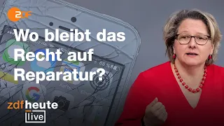 Kann ich Smartphones und Co. bald einfacher reparieren? | ZDFheute live mit Umweltministerin Schulze