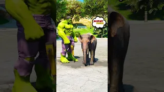 GTA V HULK SAVING ELEPHANT HIS WATER 🥺| #shorts