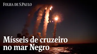 Rússia divulga imagens de disparo de mísseis de cruzeiro do mar Negro | CENAS DA GUERRA