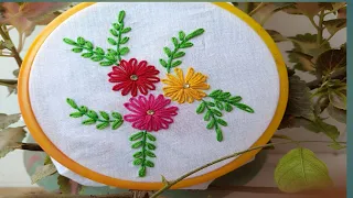 Easy Lazy Daisy 🌼flower embroidery