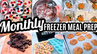 EASY MONTHLY FREEZER MEAL PREP | LARGE FAMILY MEALS | COOK WITH ME