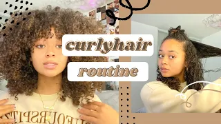 updated BANGS CURLY HAIR ROUTINE .......... *for volume and definition*