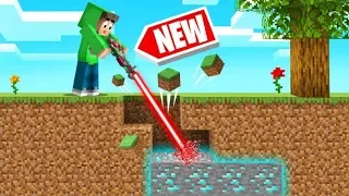 Playing MINECRAFT With A LASER MINING TOOL! (Easy Diamonds)