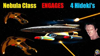 Viewer Request - Nebula Class VS 4 Cardassian Hideki - Both Ways - Star Trek Starship Battles