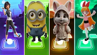 Rock Girl 🆚 Minion 🆚 Cute bunni 🆚 Buttercup...❤️❤️  Who is the best..? Tailes hop game..🕺🕺