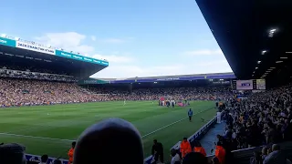 Leeds united vs Tottenham last game of the season. leeds fans singing marching on together