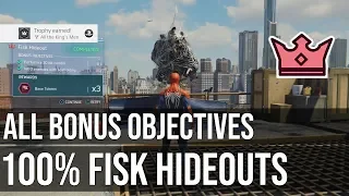 All The King's Men Trophy - All Bonus Objectives Fisk Hideouts - Marvel's Spider-Man PS4