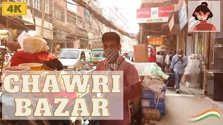 4K 😷 Walk Old Delhi - Chawri Bazar - India walk tour