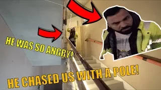 ANGRY SECURITY CHASED US WITH A POLE! *They knew who I was*