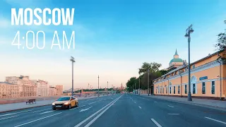 Moscow - Relaxing Early Morning Sunrise Driving in 4K