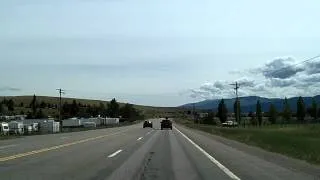 Montana's US 93 into Missoula: MT 200 Southbound, I-90 Dashcam