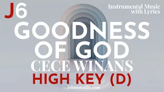 CeCe Winans | Goodness Of God Instrumental Music and Lyrics Higher Key (D)