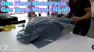How To Vinyl Wrap A Motorcycle Gas Tank In One Piece with Vvivid Nardo Grey