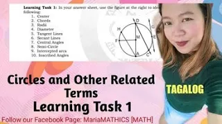 CIRCLE AND OTHER RELATED TERMS| WEEK 3-4 LEARNING TASK 1 PART 1| @LoveMATHTV