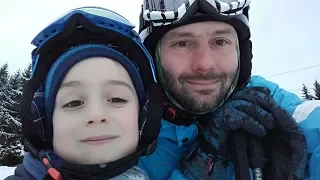 Впервые катаемся на лыжах (4 года). Чехия, Божи-Дар