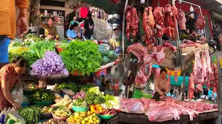 Cambodian Routine Fresh Vegetable & Fish Market Compilation - Best Cambodian Market Tour in the city