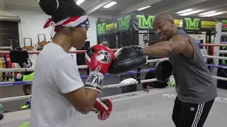 Mayweather Boxing Gym Training w/ Jamie Mitchel preparing for Title Bout