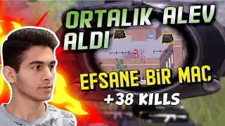 ORTALIK ALEV ALDI !! EFSANE BİR MAÇ FULL RUSH +38 KILLS I PUBG Mobile Erangel Gameplay