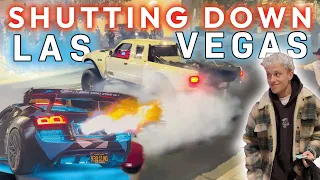 CRAZIEST CAR MEET after SEMA 22 - SHUTTING Down LAS VEGAS - Donuts, Flames & Police - OG Schaefchen