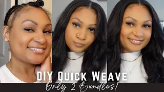 How to:DIY Natural Quick Weave on Fine Hair+Thin Edges|Easy Protective Style| Ft.CURLSQUEEN