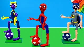 DIY Dame Tu Cosita play football mixed Spider man, Thor, Batman with clay 👽 Polymer Clay Tutorial