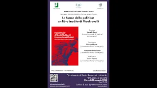 Daniele Conti, Le forme della politica: un libro inedito di Machiavelli - 16 maggio 2024