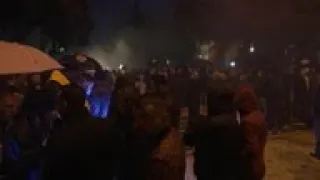 Clashes during anti-government protest in Albania