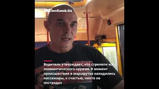 В Бердянске неизвестные разбили стекло в маршрутке  Водитель утверждает, что стреляли из воздушки