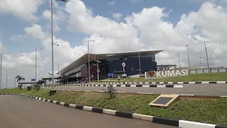 Kumasi international airport there we go, nice road and beautiful theminal.