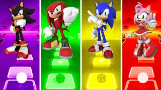 Shadow Vs Knuckles Vs Sonic Vs Amy Rose - Tiles Hop EDM Rush!