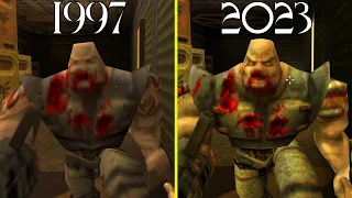 Quake 2 - Original vs Remaster (1997 vs 2023) PC RTX 4080 Graphics Comparison | ULTRAWIDE