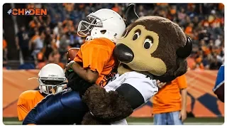 Mascots take on kids from the Boys & Girls club at halftime