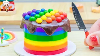 Amazing Miniature Rainbow Buttercream Cake Decorating 🌈 POP IT CAKE Dessert | Mini Cake