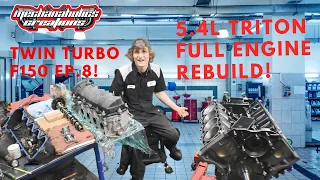 Fully Rebuilding a 5.4l 3v Triton for big boost! Twin Turbo F150 Ep.8 #ford #5.4l #twinturbo #Triton