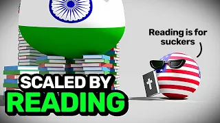 COUNTRIES SCALED BY READING | Countryballs Animation