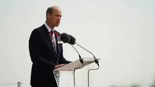 Prince William speaks French in a moving speech on Juno Beach in Normandy