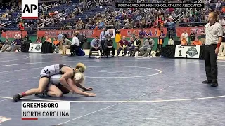 Female wrestler wins North Carolina high school championship