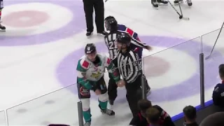 Drydn Dow vs Curtis Leonard EIHL fight 29-9-18