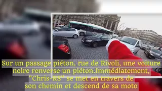 Le Youtubeur habillé en Père Noël poursuit à moto une chauffarde dans les rues de Paris