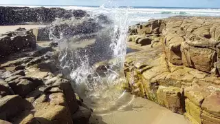 Big Rock in water slow motion