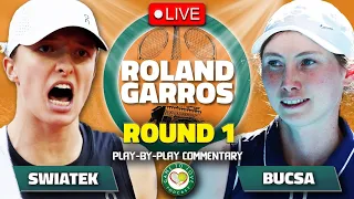 SWIATEK vs BUCSA | Roland Garros 2023 | LIVE Tennis Play-by-Play Stream