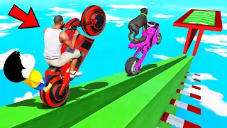 SHINCHAN AND FRANKLIN TRIED THE IMPOSSIBLE FALL IN THE GAP AND LOOSE THE PRIZE CHALLENGE GTA 5